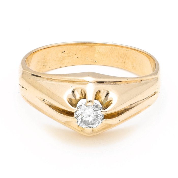 Ring - 14 karat Gulguld Diamant (Natur)