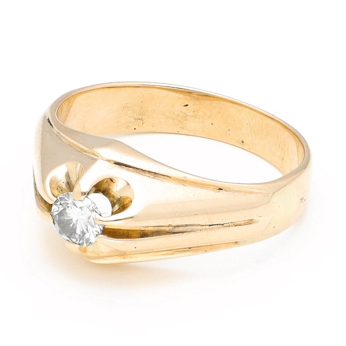 Ring - 14 karat Gulguld Diamant (Natur)