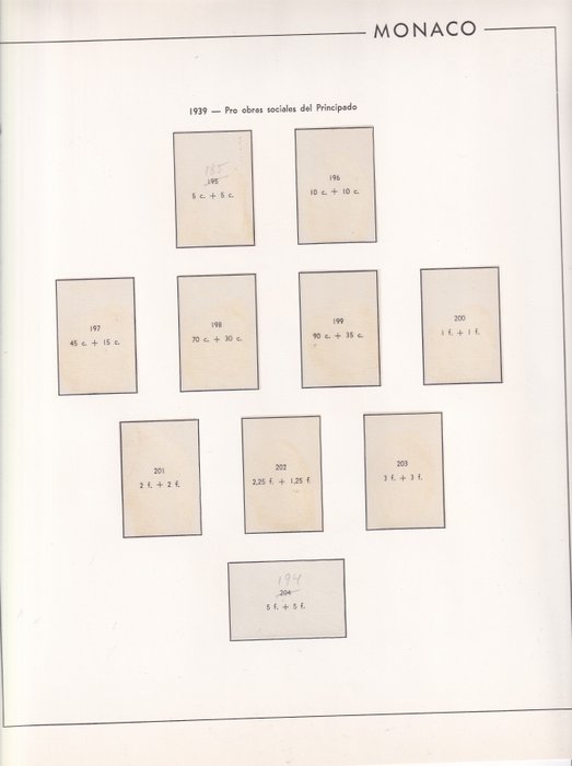 Monaco 1939/1949 - Gruppe af sæt - Edifil ark