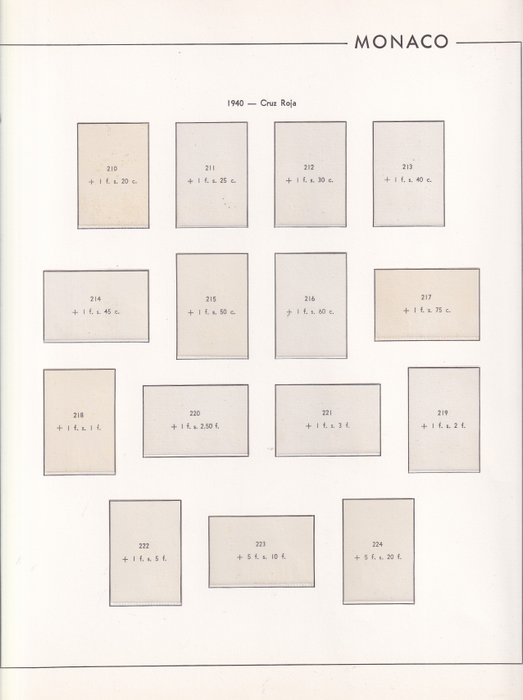 Monaco 1939/1949 - Gruppe af sæt - Edifil ark