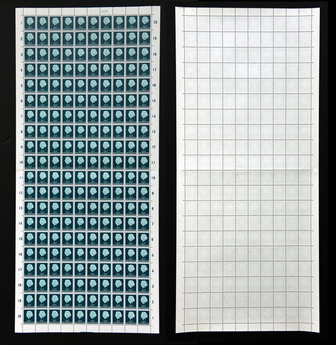 Holland 1967/1971 - Dronning Juliana (i profil) i ark af 200 - NVPH 618b 621b en 623b