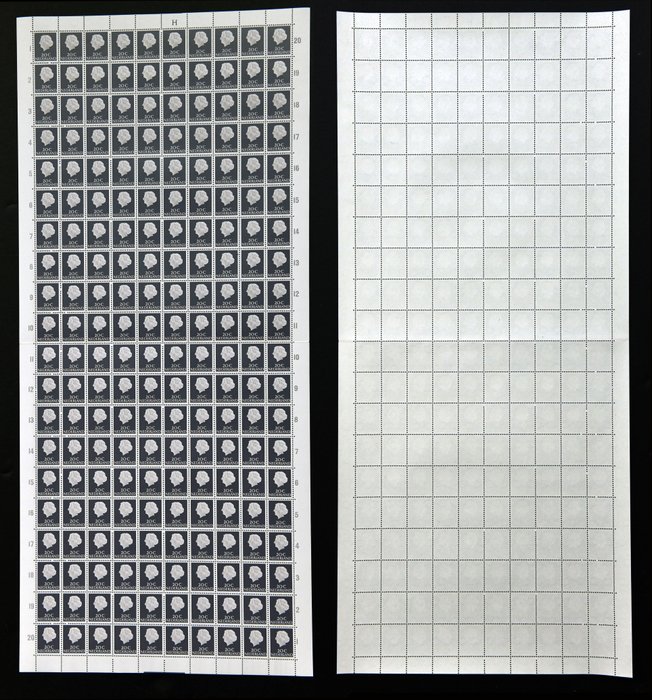 Holland 1967/1971 - Dronning Juliana (i profil) i ark af 200 - NVPH 618b 621b en 623b