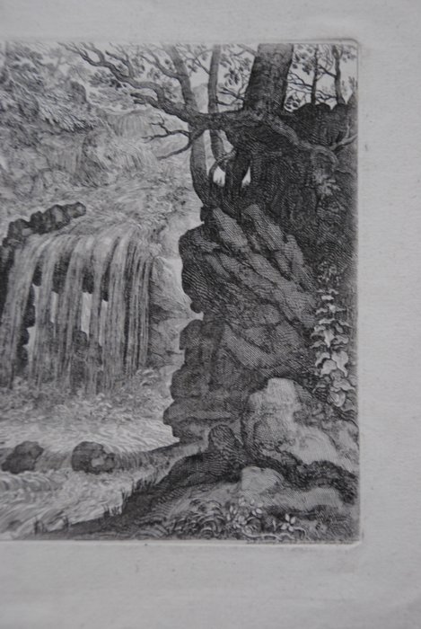 Isaak Major (c.1576-1630) - Two draughtsmen drawing a waterfall next to a natural arch;