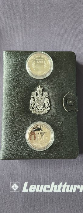 Canada, Förenta staterna. A Lot consisting of 2x USA Commemorative Half Dollars, together with a Canadian 1976 Double Dollar 1976-2000  (Ingen mindstepris)