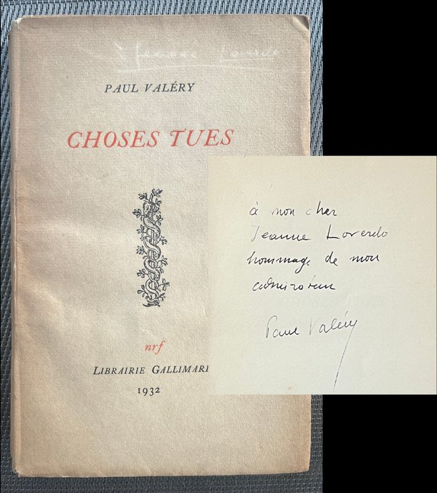 Signé; Paul Valery - Choses Tues - 1932