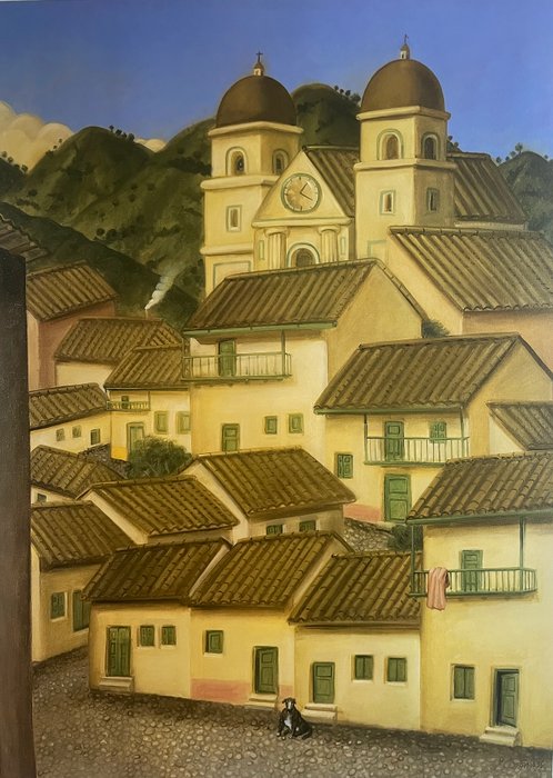 Fernando Botero (after) - Village with dog - 1990‹erne