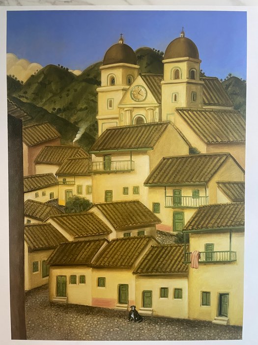 Fernando Botero (after) - Village with dog - 1990‹erne