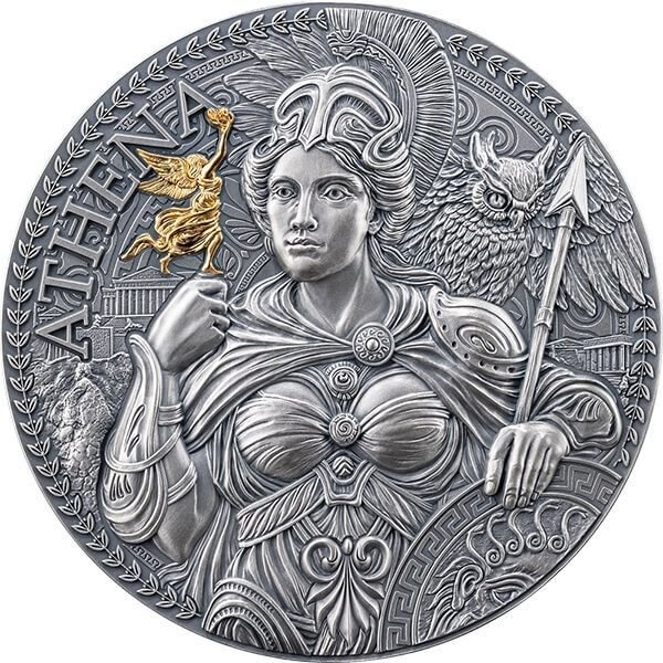 Cameroun. 2000 Francs 2024 Athena - The Great Greek Mythology - Antique Finish, 2 Oz (.999)