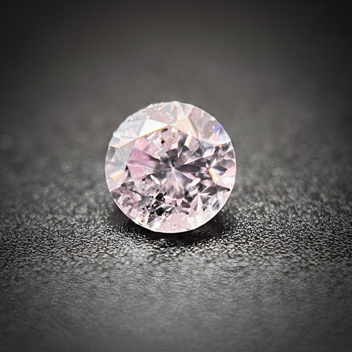 1 pcs Diamant - 0.11 ct - Rund - fancy pink - I1