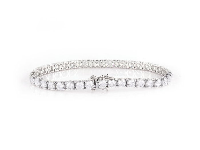 Armbånd - 18 kraat Hvidguld -  9.16ct. tw. Diamant (Laboratoriedyrket)