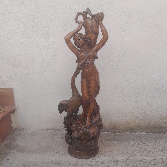 Skulptur, La donna è il cignio - 105 cm - Terrakotta - 1700