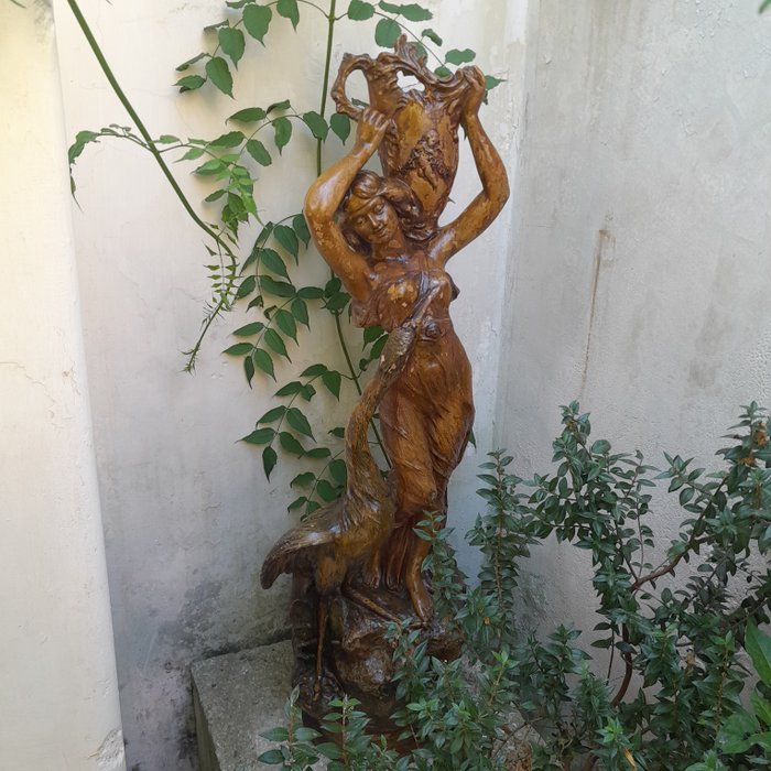 Skulptur, La donna è il cignio - 105 cm - Terrakotta - 1700