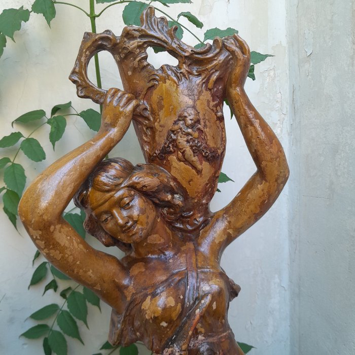 Skulptur, La donna è il cignio - 105 cm - Terrakotta - 1700