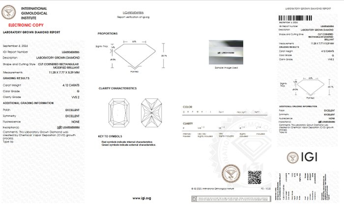 Ingen mindstepris - Ring - 18 kraat Gulguld -  4.12ct. tw. Diamant (Laboratoriedyrket) - G VVS2 IGI Certificeret