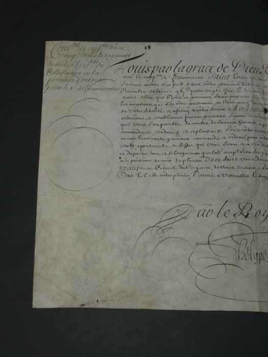 Louis XIV - Parchemin signé - Contresigné par son secrétaire Louis II Phélypeaux de Pontchartrain - 1692