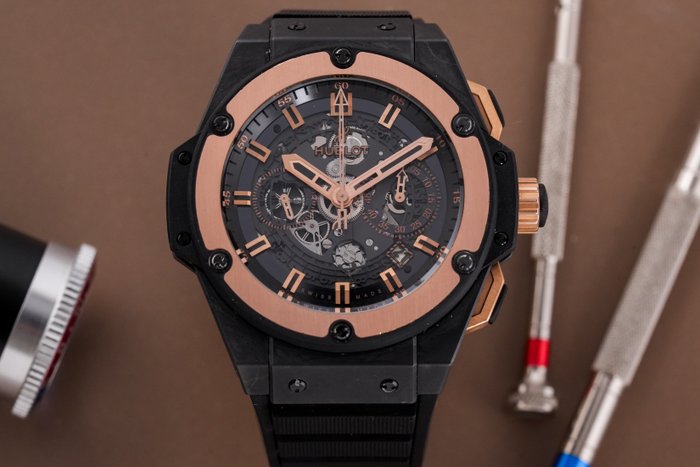 Hublot - King Power Unico 18k Rose Gold Ceramic Skeleton - 701CO0180RX - Mænd - 2011-nu