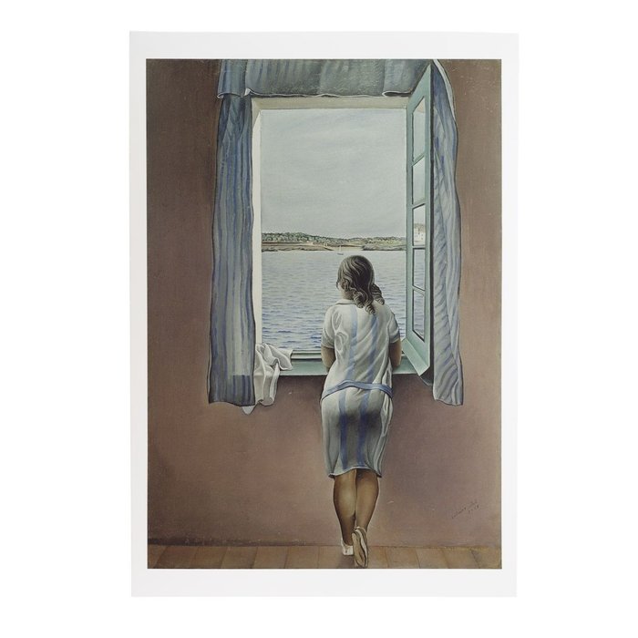 Salvador Dali - Cartel Dalí Figura en  una Ventana