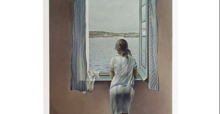 Salvador Dali - Cartel Dalí Figura en  una Ventana