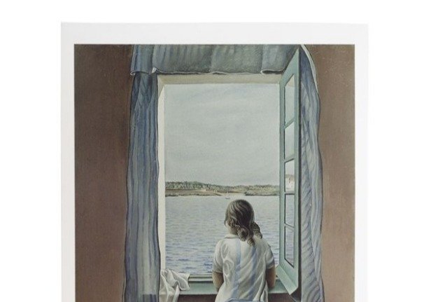 Salvador Dali - Cartel Dalí Figura en  una Ventana