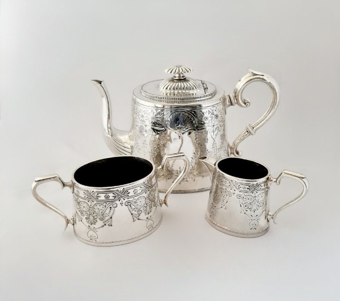 Te service - Antique Silver Plated Tea Service - Forsølvet