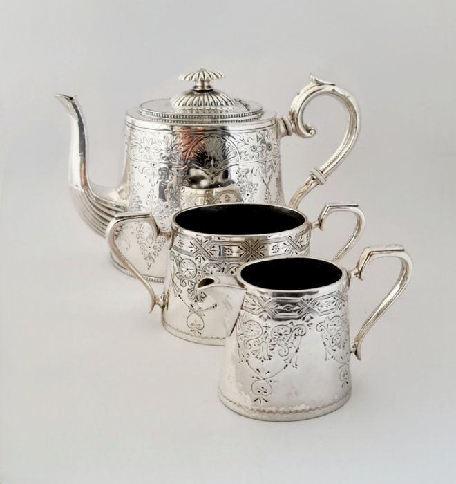 Te service - Antique Silver Plated Tea Service - Forsølvet