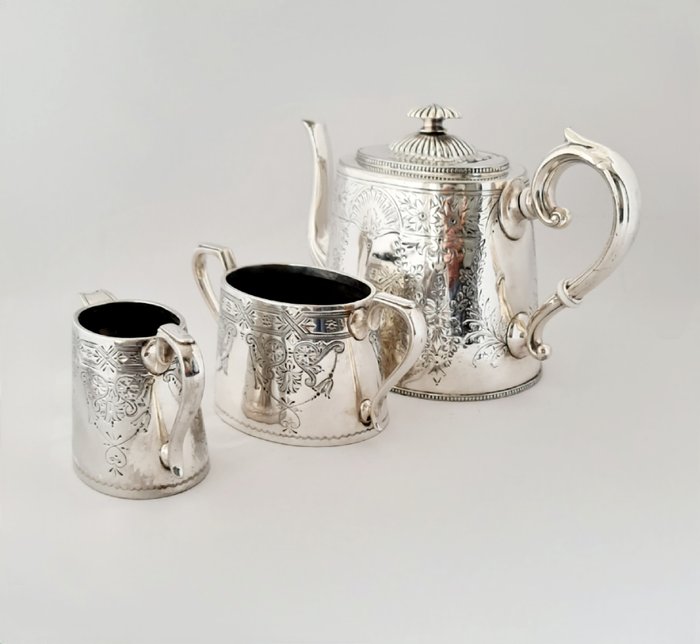 Te service - Antique Silver Plated Tea Service - Forsølvet