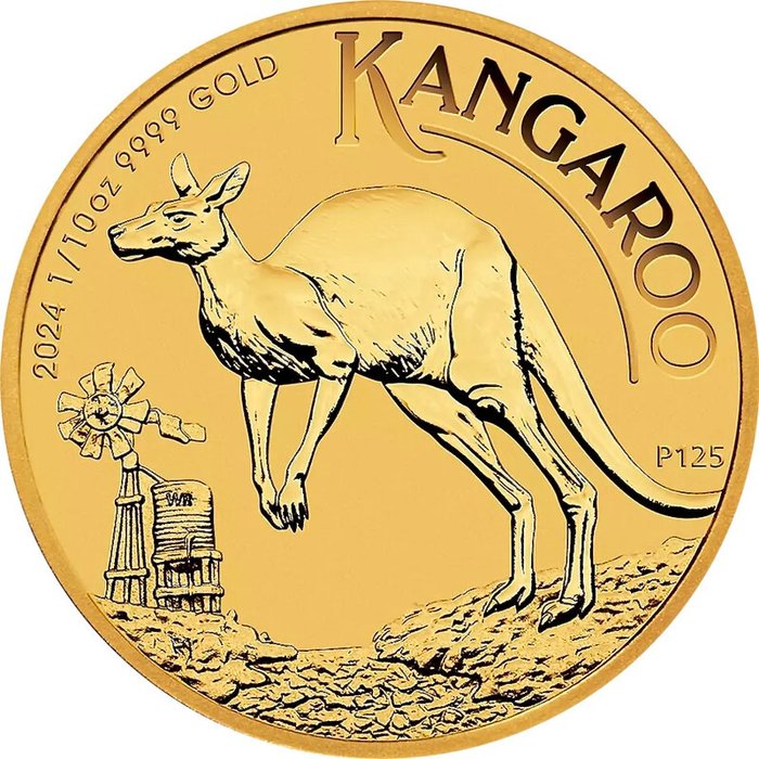 1/10 Ounce - Guld 999 - oz 2024 - Kangaroo fine gold - 999% - Præget bar