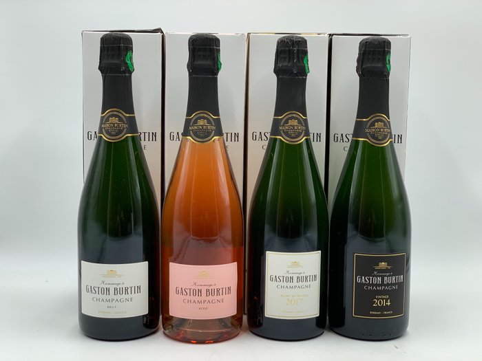 Gaston Burtin Brut Rosé Blanc de Blancs 2017  Millesimé 2014 - Épernay - 4 Flasker (075 L)