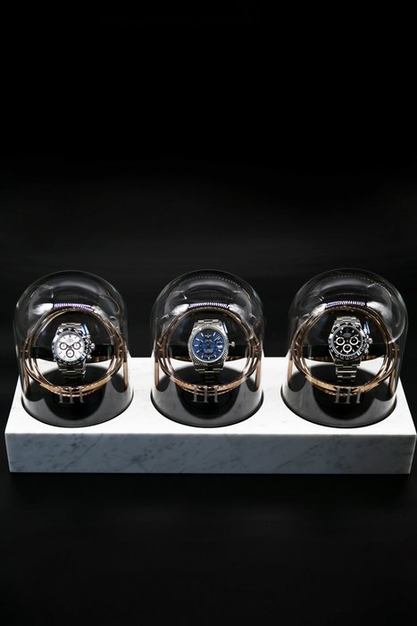 The Voyager III - Marble Watch Winder - Limited Edition xxx/287 - Rose Gold/White Marble -