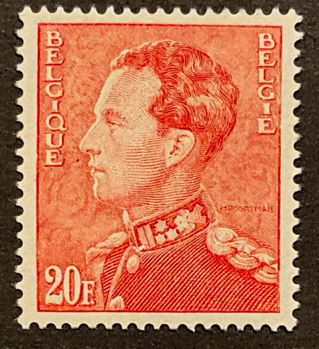 Belgien 1936 - Poortman 20 fr Lys orange - MEST FRISK - OBP 435A