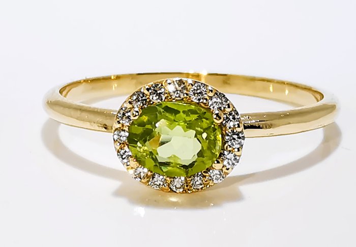 Ingen mindstepris - Ring - 14 karat Gulguld Peridot