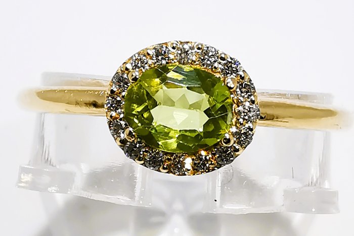 Ingen mindstepris - Ring - 14 karat Gulguld Peridot