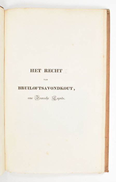 Jacob van Lennep - Het recht van bruiloftsavondkout - 1830