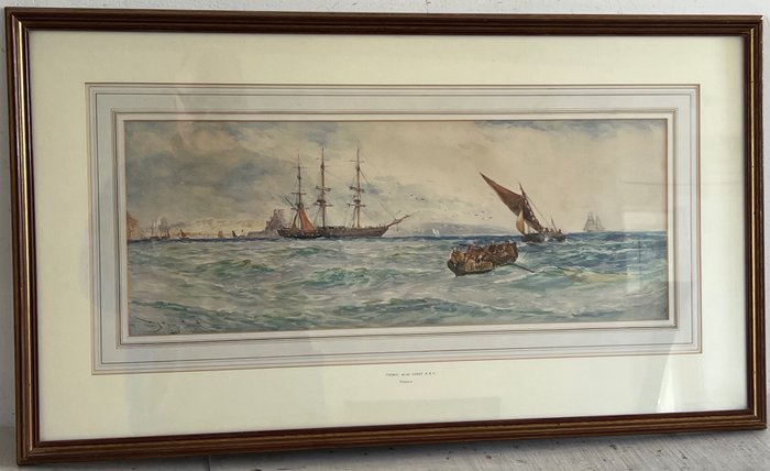 Thomas Bush Hardy (1842-1897) - Shipping at Plymouth