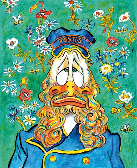 Tony Fernandez - Donald Duck Inspired by Vincent van Gogh's "Portrait of Joseph Roulin" (1889) - A.P. Signed Giclée