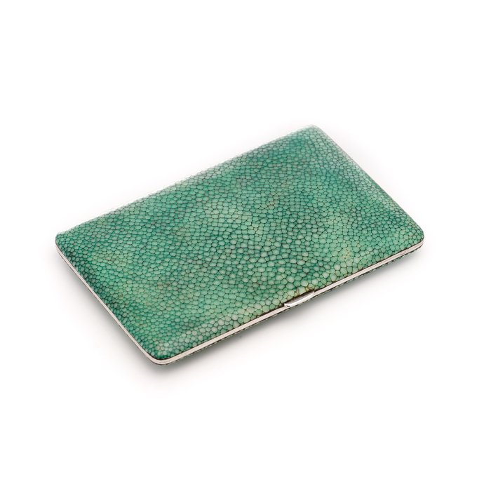 Art Deco Shagreen - Cigaretetui - Sølv