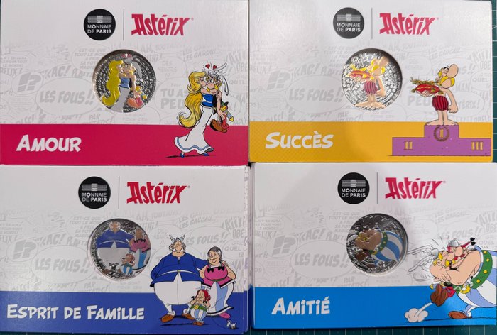 Frankrig. 50 Euro 2022 "Astérix" (4 monedas)  (Ingen mindstepris)