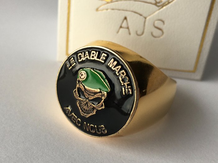 French Legion - The Devil Walks With US - 24 karat guldbelagt - Ring