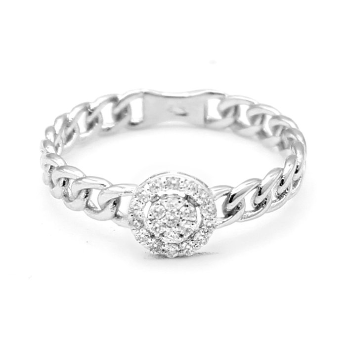 Ingen mindstepris - Ring - 18 kraat Hvidguld Diamant (Natur)