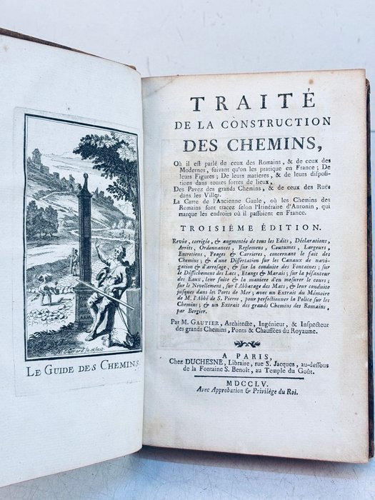 Hubert Gautier - Traité de la construction des chemins  : où il est parlé de ceux des romains - 1755