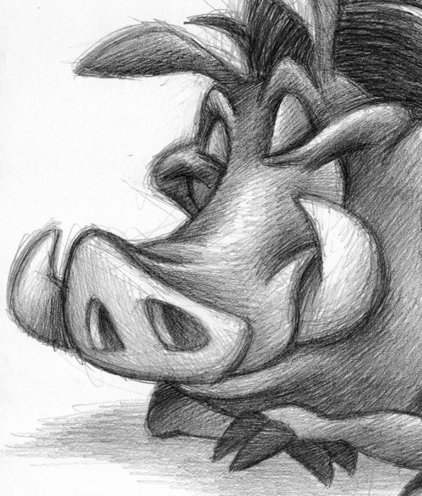 Joan Vizcarra - Timon  Pumba: A Relax Moment [The Lion King]  - Hakuna Matata - Original Pencil Drawing