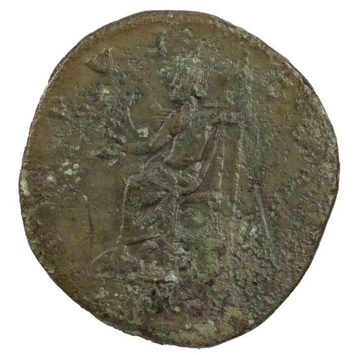 Romarriket. Marcus Aurelius (AD 161-180). Sestertius Rome - Jupiter  (Ingen mindstepris)