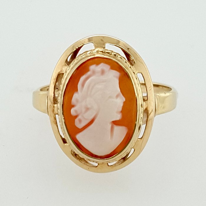 Ingen mindstepris - Ring - 14 karat Gulguld - Cameo