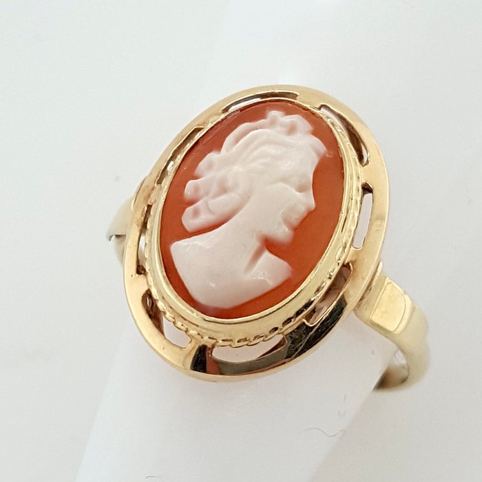 Ingen mindstepris - Ring - 14 karat Gulguld - Cameo