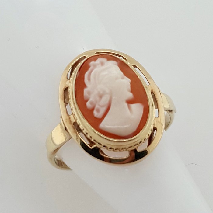 Ingen mindstepris - Ring - 14 karat Gulguld - Cameo