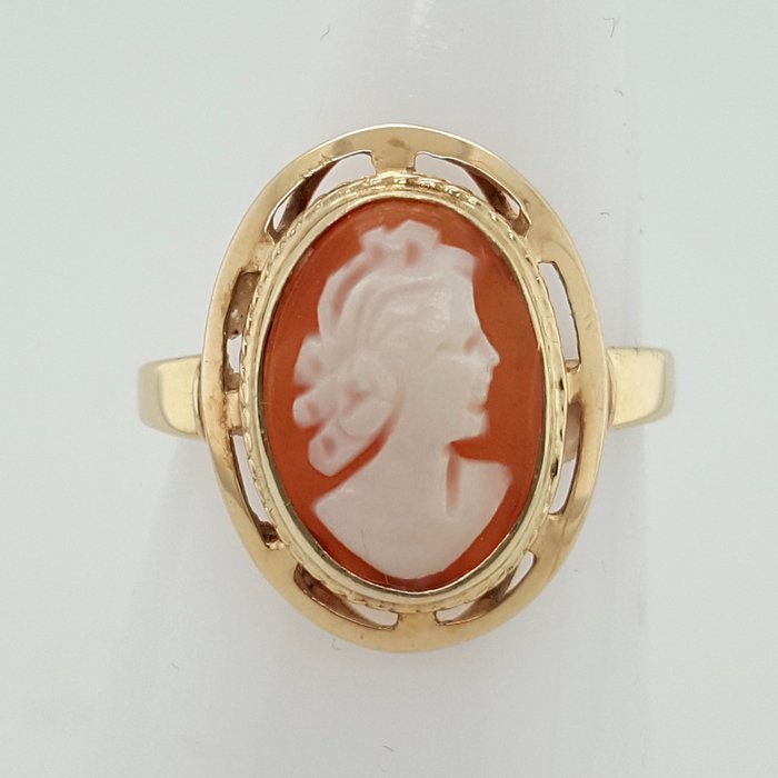 Ingen mindstepris - Ring - 14 karat Gulguld - Cameo