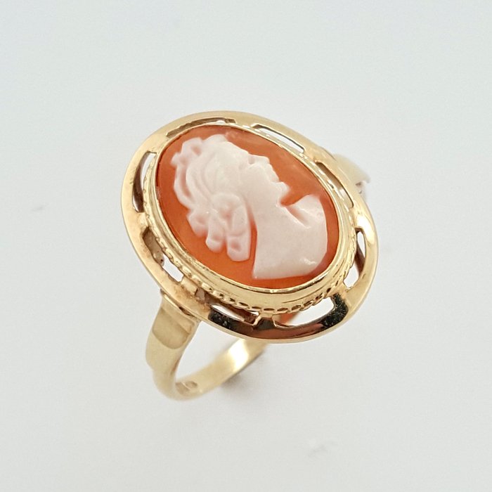 Ingen mindstepris - Ring - 14 karat Gulguld - Cameo