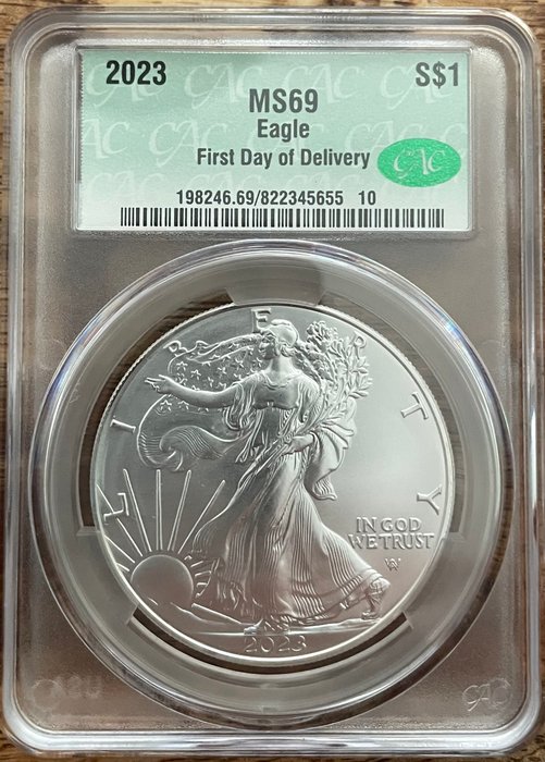 Förenta staterna. 1 Dollar 2023 Silver Eagle, 1 Oz (.999)  (Ingen mindstepris)