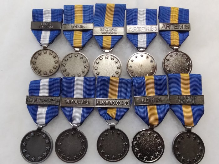 EU/Nato - Militærmedalje - Lot medaljer forskellige missioner