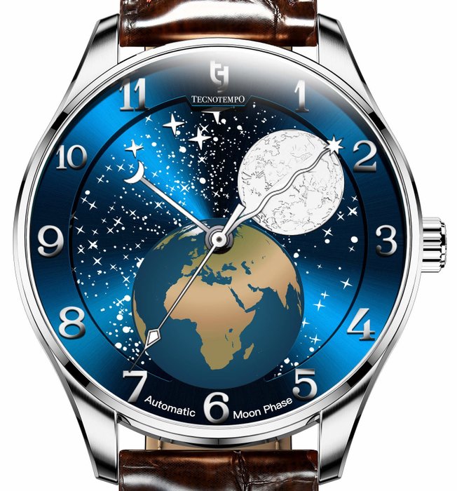 Tecnotempo - "Eclipse" Moon Phase - Automatic - Ingen mindstepris - TT.50EC.BL (blue dial) - Mænd - 2011-nu